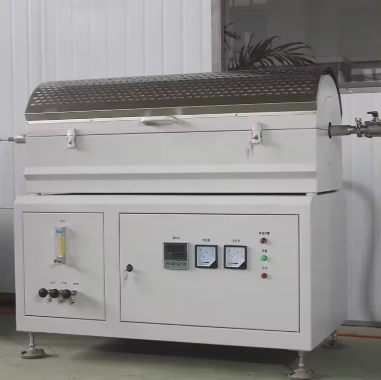 Small capacity Dia 40mm stainless steel tube furnace 1000 degree horizontal split type open type vacuum quartz tube furnace