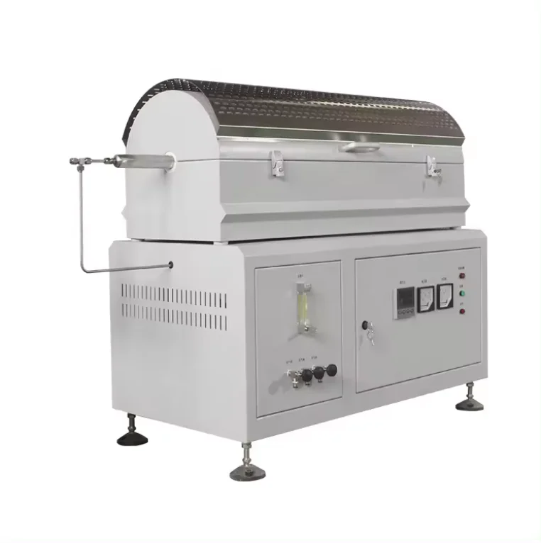 Small capacity Dia 40mm stainless steel tube furnace 1000 degree horizontal split type open type vacuum quartz tube furnace