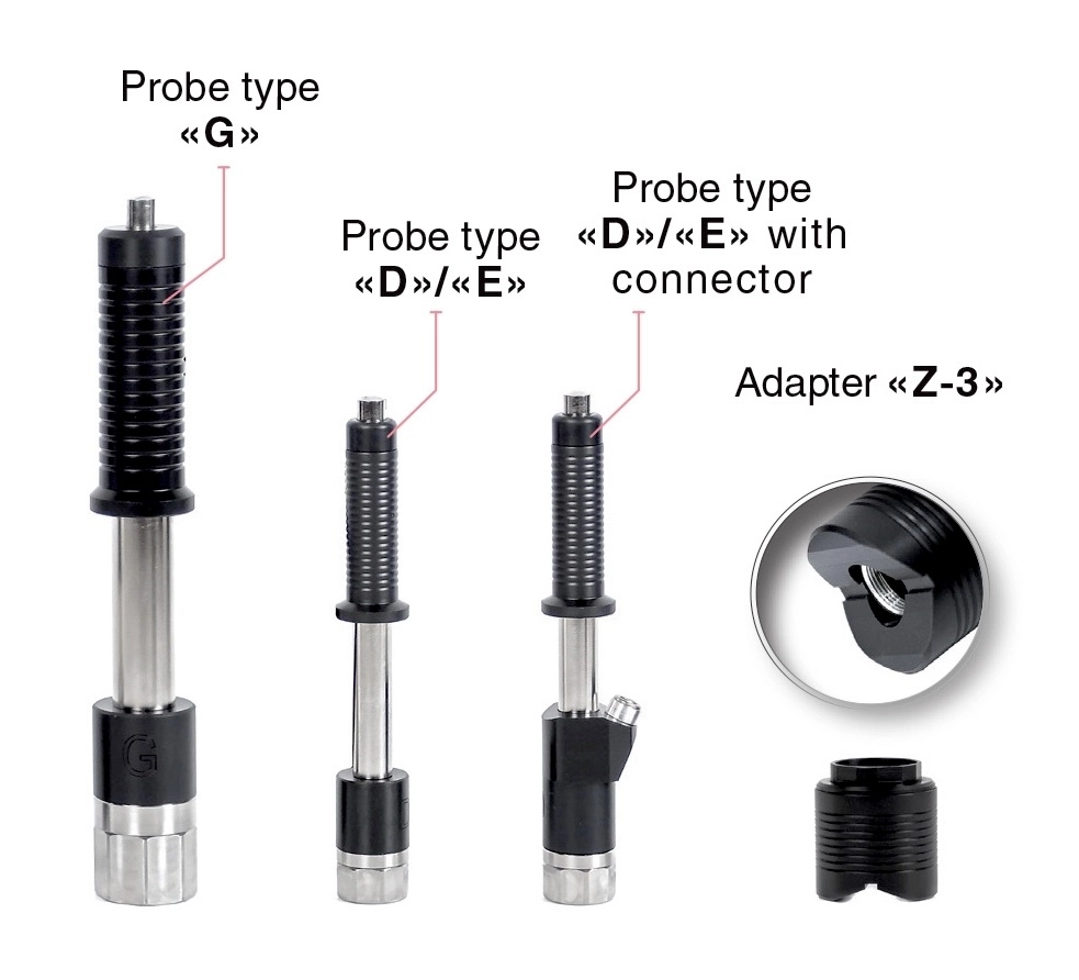 D, E and G impact probes for the QE-3C Leeb hardness tester
